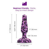 b-Vibe Leopard Novice Butt Plug Beginners Purple Vibrating Anal Sex Toy