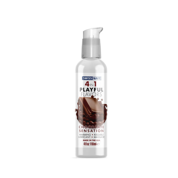 Swiss Navy 4 in 1 Playful Flavors 'Chocolate Sensation' Lubricant 118ml
