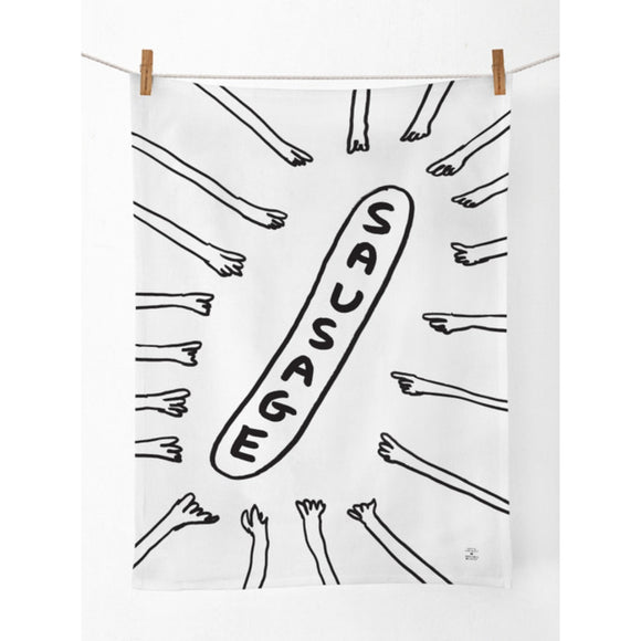 Sausage David Shrigley Tea Towel