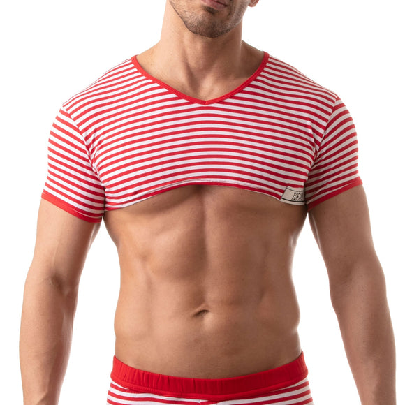 TOF Paris Sailor Crop Top Red Medium