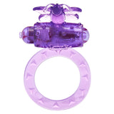 ToyJoy Purple Flutter Vibrating Cock Ring Butterfly Clit Tickler Erection Aid Sex Toy