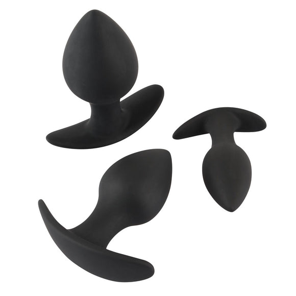 Black Velvets 3 Piece Anal Training Silicone Beginners Butt Plug Set