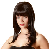 Long Black Wig with Fringe