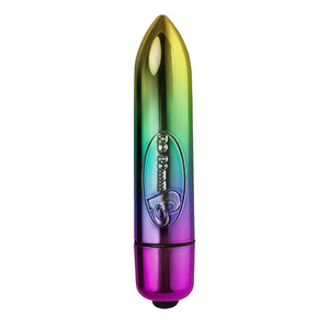 Rock Off 80mm Rainbow Bullet Vibrator Waterproof Multi Colour Sex Toy