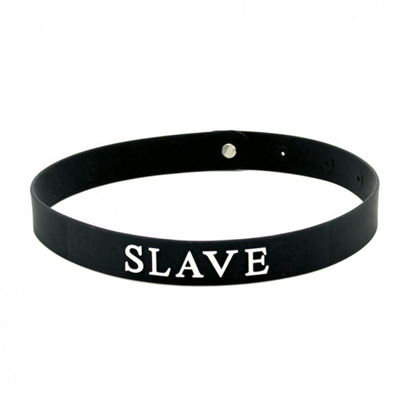 Black Silicone 'Slave' Collar