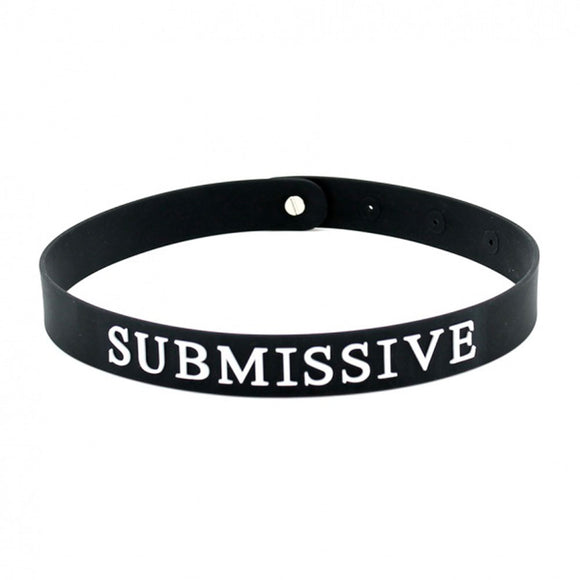 Black Silicone 'Submissive' Collar