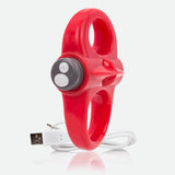 Screaming O Yoga Red Reversible Cock & Ball Ring USB Rechargeable Couples Toy