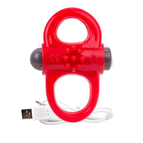 Screaming O Yoga Red Reversible Cock & Ball Ring USB Rechargeable Couples Toy