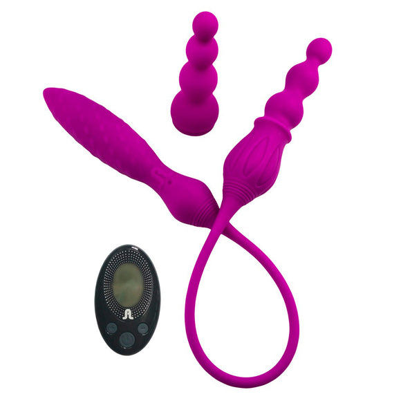 Adrien Lastic 2X Double Ended Vibrator Remote Control Purple Anal Plug Sex Toy