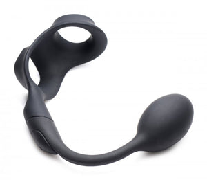 Alpha Pro P-Bomb Cock Ball Ring Anal Plug Vibrator Remote Control Male Sex Toy