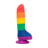 BMS Factory Addiction Justin 8 Inch Pride Dildo Realistic Rainbow Penis Suction Cup Cock Sex Toy