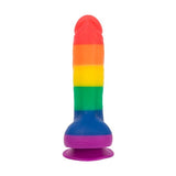 BMS Factory Addiction Justin 8 Inch Pride Dildo Realistic Rainbow Penis Suction Cup Cock Sex Toy