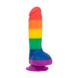 BMS Factory Addiction Justin 8 Inch Pride Dildo Realistic Rainbow Penis Suction Cup Cock Sex Toy