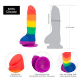 BMS Factory Addiction Justin 8 Inch Pride Dildo Realistic Rainbow Penis Suction Cup Cock Sex Toy