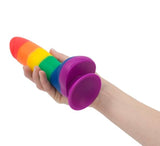 BMS Factory Addiction Justin 8 Inch Pride Dildo Realistic Rainbow Penis Suction Cup Cock Sex Toy