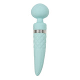 BMS Factory Pillow Talk Sultry Wand Massager Teal Warming Dual Vibrator Swarovski Crystal Sex Toy