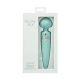 BMS Factory Pillow Talk Sultry Wand Massager Teal Warming Dual Vibrator Swarovski Crystal Sex Toy