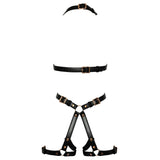 Bad Kitty Crotchless Faux Leather Black Body Harness Adjustable Straps Fetish Wear