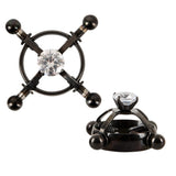 Bad Kitty Shiny Star Gem Nipple Jewellery Non-Piercing Metal Screw Vice Clamps
