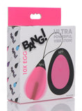 Bang! 10X Pink Silicone Vibrating Remote Control Egg Vibrator Fun Public Sex Play