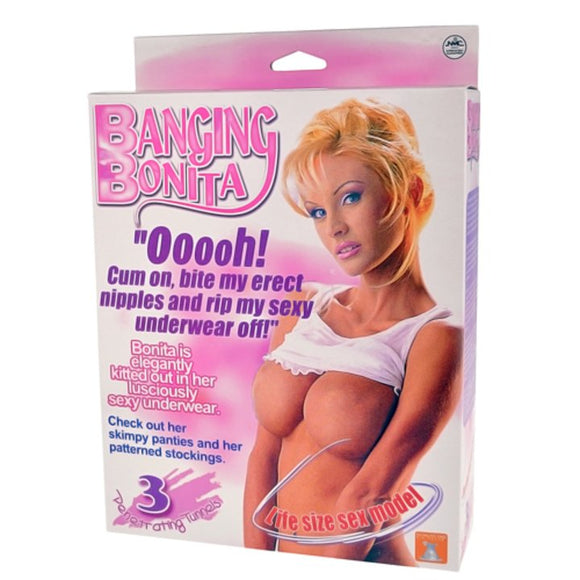Banging Bonita Inflatable Love Doll Sexy Fishnet Stockings Blow Up Blonde Model