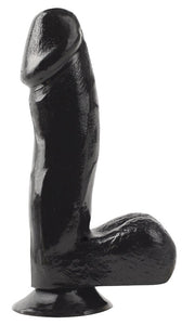 Pipedream Basix Black Dong 6.5" Realistic Penis Dildo Shaft Balls Suction Cup Erect Cock
