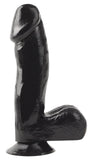 Pipedream Basix Black Dong 6.5" Realistic Penis Dildo Shaft Balls Suction Cup Erect Cock