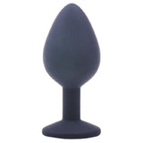 Black Silicone Medium Size Purple Gem Jewel Butt Plug Classic Anal Bling Sex Toy