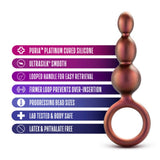 Blush Anal Adventures Matrix Beaded Loop Bronze Silicone 3 Bead Butt Plug Unisex Sex Toy