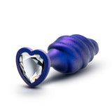 Blush Anal Adventures Matrix Bumped Bling Sapphire Crystal Heart Gem Butt Plug Sex Toy
