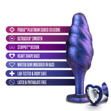 Blush Anal Adventures Matrix Bumped Bling Sapphire Crystal Heart Gem Butt Plug Sex Toy