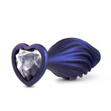 Blush Anal Adventures Matrix Swirling Bling Sapphire Crystal Heart Gem Jewel Butt Plug Sex Toy