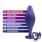Blush Anal Adventures Matrix Swirling Bling Sapphire Crystal Heart Gem Jewel Butt Plug Sex Toy