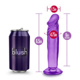 Blush B Yours Sweet N Small 6 Inch Purple Realistic Penis Dildo Suction Fun Sex Toy