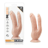 Dr. Skin 8 Inch DP Cock Double Penetration Realistic Duo Penis Dildo Suction Cup