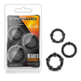 Stay Hard Black Beaded Cock Rings 3 Size Penis Erection Sex Enhancers