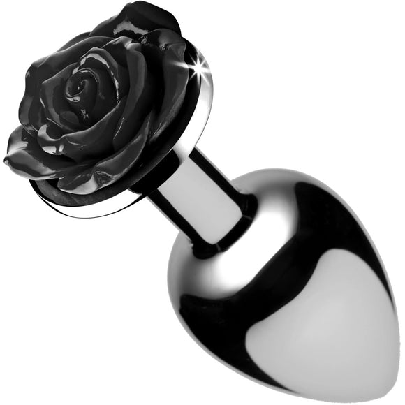 Booty Sparks Black Rose Butt Plug Size Medium Metal Gothic Anal Sex Play
