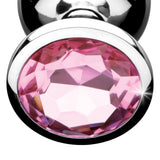 Booty Sparks Pink Gem Stone Butt Plug Medium Size Pretty Jewel Metal Anal Toy