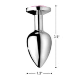 Booty Sparks Pink Gem Stone Butt Plug Medium Size Pretty Jewel Metal Anal Toy