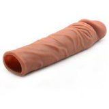 Penis Extension Sleeve Tan Brown Skin Tone Realistic Cock Sheath Length Girth