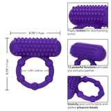 CalExotics 5 Bead Maximus Purple Silicone Cock Ring Rechargeable Vibrating Erection Enhancer Sex Toy