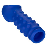 CalExotics Admiral Blue Liquid Silicone Beaded Extension Penis Sleeve Ribbed Cock Sheath