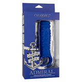 CalExotics Admiral Blue Liquid Silicone Beaded Extension Penis Sleeve Ribbed Cock Sheath