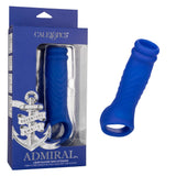 CalExotics Admiral Blue Liquid Silicone Wave Extension Penis Sleeve Ribbed Cock Sheath