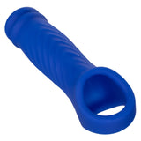 CalExotics Admiral Blue Liquid Silicone Wave Extension Penis Sleeve Ribbed Cock Sheath