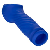 CalExotics Admiral Blue Liquid Silicone Wave Extension Penis Sleeve Ribbed Cock Sheath