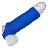 CalExotics Admiral Blue Liquid Silicone Wave Extension Penis Sleeve Ribbed Cock Sheath