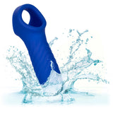 CalExotics Admiral Blue Liquid Silicone Wave Extension Penis Sleeve Ribbed Cock Sheath