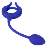 CalExotics Admiral Plug & Play Blue Silicone Cock Ring Vibrator Weighted Anal Egg Probe USB Sex Toy