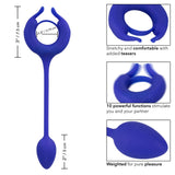 CalExotics Admiral Plug & Play Blue Silicone Cock Ring Vibrator Weighted Anal Egg Probe USB Sex Toy